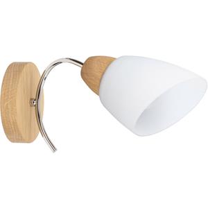 SPOT Light Wandlamp VILETTA Natuurproduct van eikenhout, duurzaam, hoogwaardige kap van glas