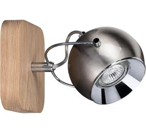 SPOT Light Wandlamp BALL WOOD Inclusief ledlampen, natuurproduct van eikenhout, flexibele spots