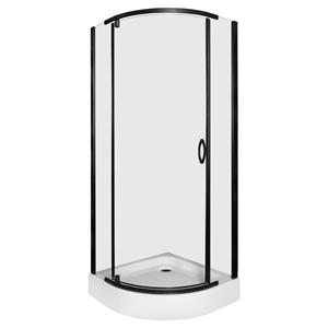 Kerra Splash douchecabine 89x89cm kwartrond inclusief douchebak zwart mat
