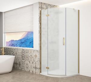 Gelco Trinity kwartronde douchecabine 90x90cm links mat glas goud