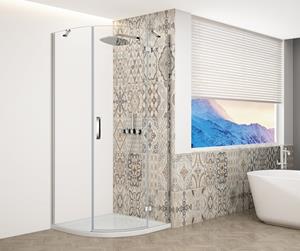Gelco Trinity kwartronde douchecabine 90x90cm rechts helder glas chroom