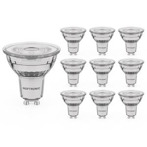 HOFTRONIC™ 10x GU10 LED spot - 4 Watt 345 lumen - 2700K Warm wit licht - Dimbaar - LED reflector - Vervangt 50 Watt