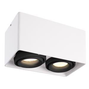 HOFTRONIC™ Dimbare LED Opbouwspot plafond Esto Wit 2 lichts met 2 zwarte afdekringen IP20 kantelbaar excl. GU10 lichtbron