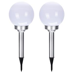 Pro Garden Set van 10x stuks solar tuinlampen/prikspots bol op zonne-energie 15 cm -