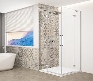 Gelco Trinity douchecabine met hoekinstap 90x100cm helder glas chroom