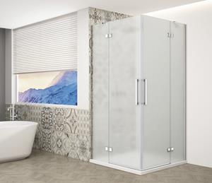 Gelco Trinity douchecabine met hoekinstap 110x80cm mat glas chroom