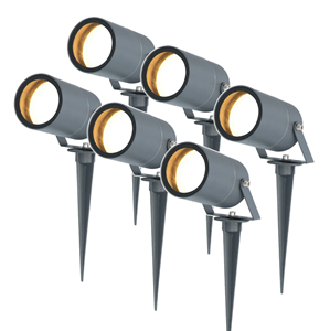 HOFTRONIC™ Set van 6 Spikey dimbare LED prikspots - excl. GU10 - Wandspot - IP65 voor binnen en buiten - Grondspies - Antraciet