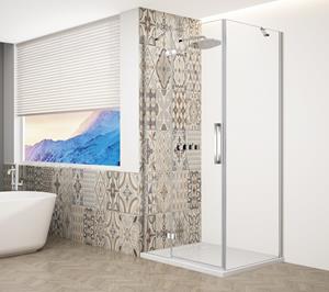 Gelco Trinity douchecabine met helder glas 120x100cm links chroom