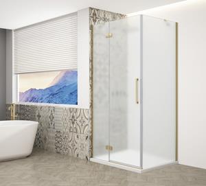 Gelco Trinity douchecabine met mat glas 120x100cm links goud
