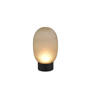 Trio Tafellamp Facette zwart met groen glas 564210115