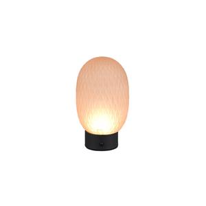 Trio Tafellamp Facette zwart met amber glas 564210113
