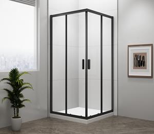Sapho Polysan Easy Black vierkante douchecabine 90x90cm zwart mat