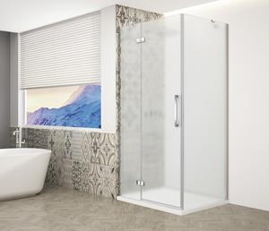Gelco Trinity douchecabine met mat glas 90x90cm links chroom