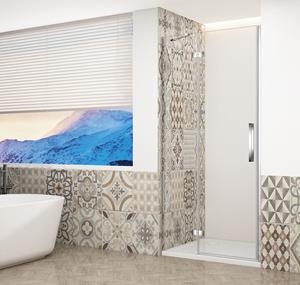Gelco Trinity douchedeur 90cm links met helder glas chroom