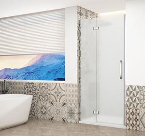Gelco Trinity douchedeur 80cm links met mat glas chroom