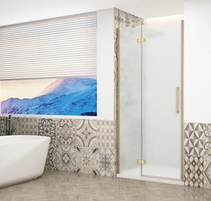 Gelco Trinity douchedeur 80cm links met mat glas goud