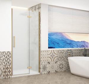 Gelco Trinity douchedeur 120cm rechts met mat glas goud