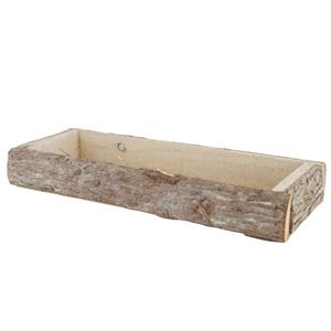 Dijk Natural Collections Kaarsen plateau/tafeldecoratie - 2x - x 15 cm - boomstam Berkenhout - rechthoekig -