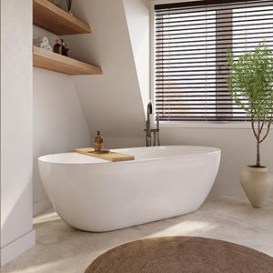 Sanifun vrijstaand ligbad Tessa180 x 80 acryl mat wit.