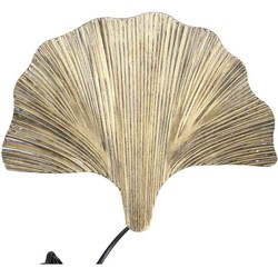 PTMD Lyndy Wandlamp Schelp - 32 x 10 x 26 cm - Metaal - Goud