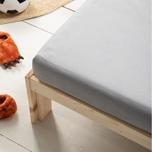 Fresh and Co Kids Kinder Hoeslaken Katoen - Grijs - 70x140 cm - Grijs -  - 