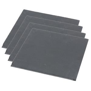 Merkloos Set van 4x stuks leisteen serveerplanken 30 x 30 cm -
