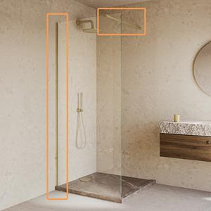Saniclear Brass Redro profielset geborsteld messing - mat goud