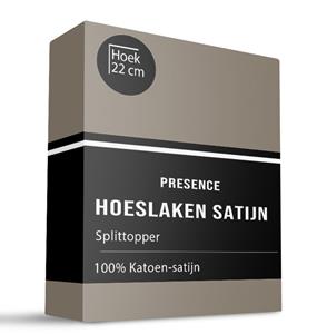 Presence Splittopper Hoeslaken Satijn - Truffel - 200x210 cm - Groen -  - 