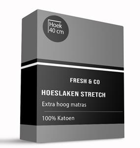 Fresh and Co Hoeslaken - Katoen Jersey Stretch - Extra Hoog - 90x200 cm - Keuze Uit Meerdere Kleuren -  - 
