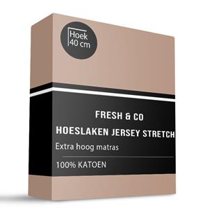 Fresh and Co Hoeslaken - Katoen Jersey Stretch - Extra Hoog - 190x200 cm - Keuze Uit Meerdere Kleuren -  - 