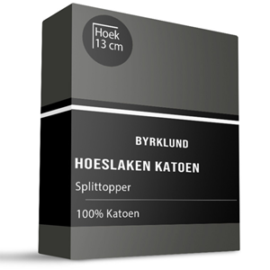 Byrklund Splittoper Hoeslaken - Katoen - Antraciet - 180x210 cm - Antraciet -  - 