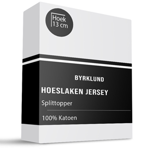 Byrklund Splittopper Hoeslaken - Jersey Stretch - Wit - 180x200 cm - Keuze Uit Meerdere Kleuren -  - 
