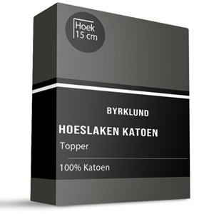 Byrklund Topper Hoeslaken - Katoen - Antraciet - 140x200 cm - Antraciet -  - 