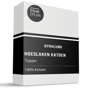 Byrklund Topper Hoeslaken - Katoen - Wit - 180x220 cm - Wit -  - 