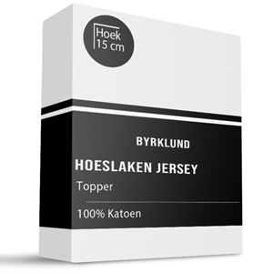 Byrklund Topper Hoeslaken - Jersey Katoen Stretch - Wit - 140x200 cm - Wit -  - 