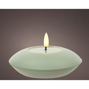 Decoris LED Buiten Kaars Ijzer Ø12x6.5cm Groen