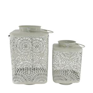 Dijk Natural Collections Lantaarn Metaal Grijs Set A 2 19x19x33,5cm