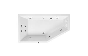 Lambini Designs Florence bubbelbad 160x90cm elektronisch links met 6+4+2 hydrojets RVS