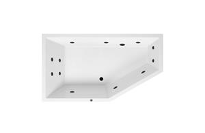 Lambini Designs Florence bubbelbad 160x90cm elektronisch links met 6+4+2 hydrojets zwart