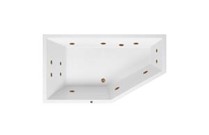 Lambini Designs Florence bubbelbad 160x90cm elektronisch links met 6+4+2 hydrojets goud
