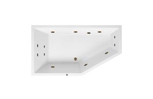 Lambini Designs Florence bubbelbad 160x90cm elektronisch links met 6+4+2 hydrojets rose goud