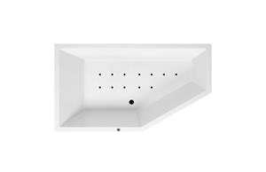 Lambini Designs Florence bubbelbad 160x90cm elektronisch links met 12 aerojets zwart