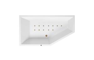 Lambini Designs Florence bubbelbad 160x90cm elektronisch links met 12 aerojets goud