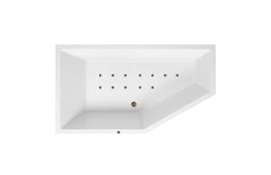 Lambini Designs Florence bubbelbad 160x90cm elektronisch links met 12 aerojets rose goud