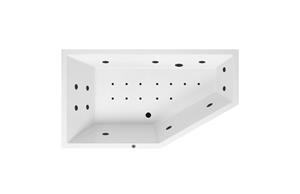Lambini Designs Florence bubbelbad 160x90cm elektronisch links met 6+4+2 hydrojets en 12 aerojets zwart