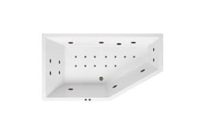 Lambini Designs Florence bubbelbad 160x90cm elektronisch links met 6+4+2 hydrojets en 12 aerojets rose goud