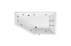 Lambini Designs Florence bubbelbad 160x90cm elektronisch rechts met 6+4+2 hydrojets zwart