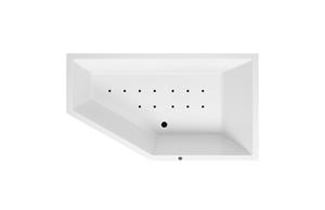 Lambini Designs Florence bubbelbad 160x90cm elektronisch rechts met 12 aerojets zwart