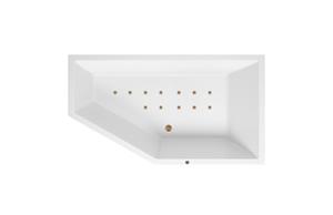 Lambini Designs Florence bubbelbad 160x90cm elektronisch rechts met 12 aerojets goud