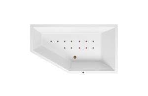 Lambini Designs Florence bubbelbad 160x90cm elektronisch rechts met 12 aerojets rose goud